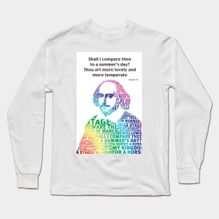Rainbow Shakespeare Shall I Compare Thee Long Sleeve T-Shirt